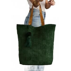 NEW PANACHE APPAREL corduroy tote in green